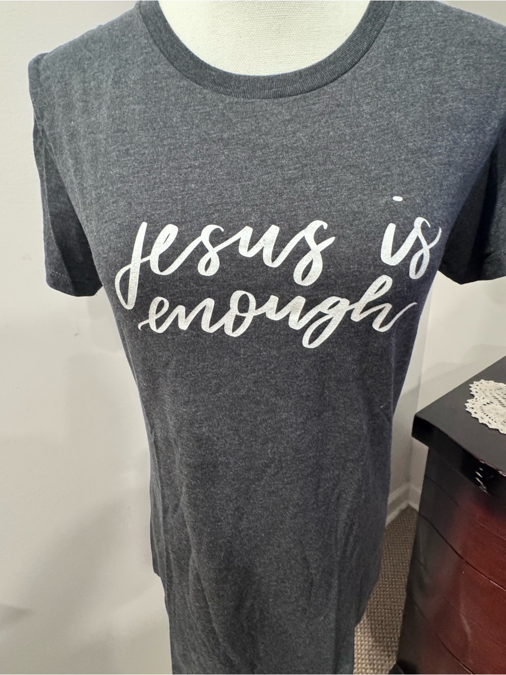 Jesus Is Enough Charcoal Graphic Tee